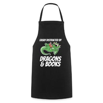 Livre Livres Dragon Dragon Cadeau - Tablier de cuisine - noir - Devant - AI Model Male 185 dark (185cm)