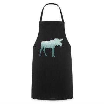 Elk Deer Forest Natural Landscape Gift - Cooking Apron - black - Front - AI Model Male 185 dark (185cm)
