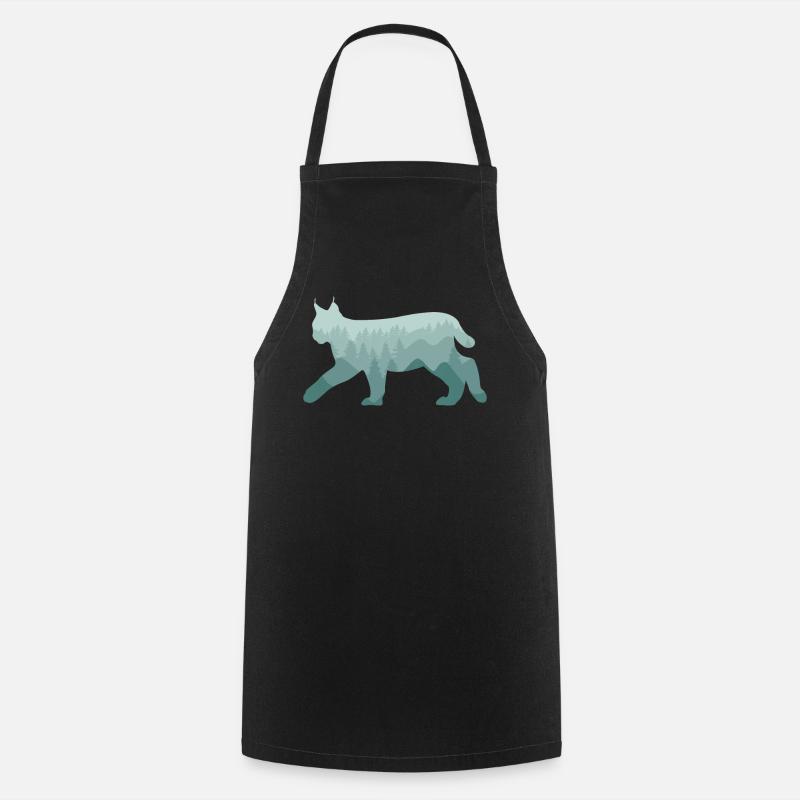 Lynx Bobcat Forest Nature Landscape Gift - Tablier de cuisine - noir