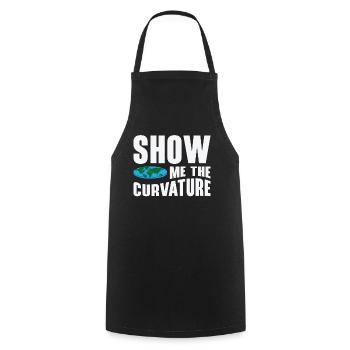 Show me the curvature of the earth - Cooking Apron - black - Front - AI Model Male 185 dark (185cm)