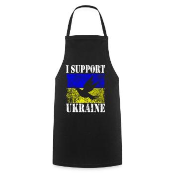 JE SOUTIENS L’UKRAINE SOUTIENT L’UKRAINE - Tablier de cuisine - noir - Devant - AI Model Male 185 dark (185cm)