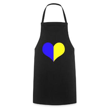 Ukraine Heart - Cooking Apron - black - Front - AI Model Male 185 dark (185cm)