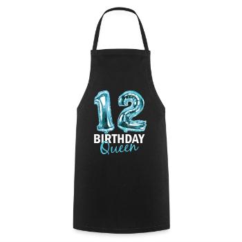 12 Jahre Geburtstag Geschenk Mädchen Ballons Print - Kochschürze - Schwarz - Vorne - AI Model Male 185 dark (185cm)