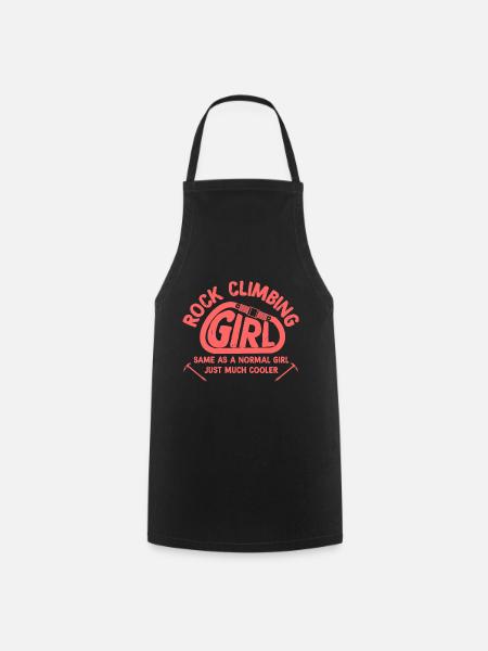 Rock climbing girl - Cooking Apron - black