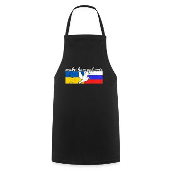 Ukraine Russia Conflict Dove of Peace - Cooking Apron - black - Front - AI Model Male 185 dark (185cm)