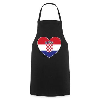 Kroatien Flagge Herz - Kochschürze - Schwarz - Vorne - AI Model Male 185 dark (185cm)