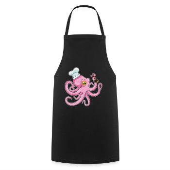 Cuillère de cuisson pour poulpe - Tablier de cuisine - noir - Devant - AI Model Male 185 dark (185cm)