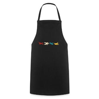 Pilote d’avion Vintage - Tablier de cuisine - noir - Devant - AI Model Male 185 dark (185cm)