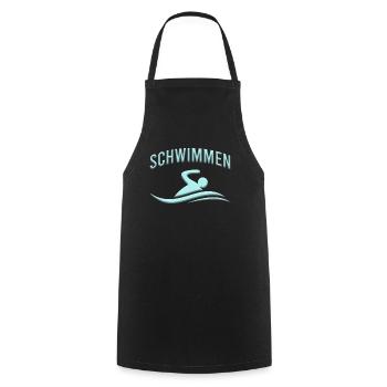 Schwimmen Schwimmer Logo - Kochschürze - Schwarz - Vorne - AI Model Male 185 dark (185cm)