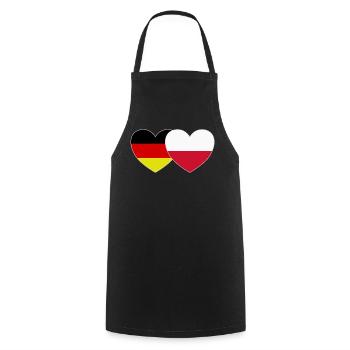 Deutschland Polen Flagge Herz - Kochschürze - Schwarz - Vorne - AI Model Male 185 dark (185cm)