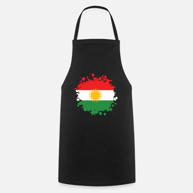 Kurdistan Splash flags design - Cooking Apron - black