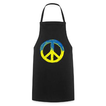 Peace for Ukraine - Cooking Apron - black - Front - AI Model Male 185 dark (185cm)