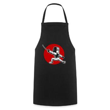 Kawaii Fencing Figure Attacking The Fencing - Cooking Apron - black - Front - AI Model Male 185 dark (185cm)