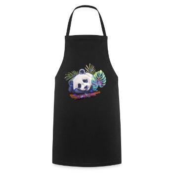 Panda - Kochschürze - Schwarz - Vorne - AI Model Male 185 dark (185cm)