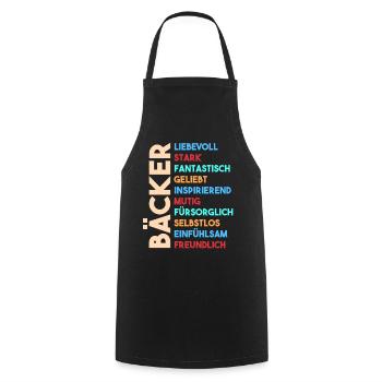 Bäckerei Bäcker - Kochschürze - Schwarz - Vorne - AI Model Male 185 dark (185cm)