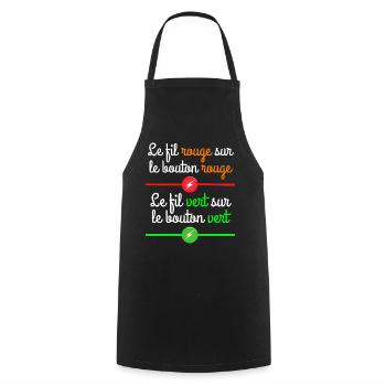 la septième compagnie, la 7ème compagnie - Tablier de cuisine - noir - Devant - AI Model Male 185 dark (185cm)