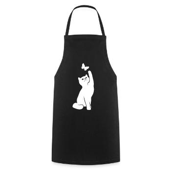Cat Funny Kitten Cat Lover Gift - Cooking Apron - black - Front - AI Model Male 185 dark (185cm)