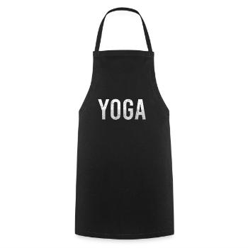 Yoga - Kochschürze - Schwarz - Vorne - AI Model Male 185 dark (185cm)