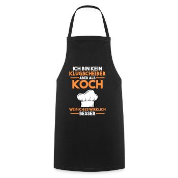Koch Küchenchef Sternekoch - Kochschürze - Schwarz - Vorne - AI Model Male 185 dark (185cm)