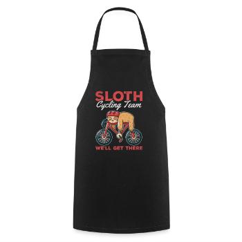 Sloth Cycling Team We will make it - Cooking Apron - black - Front - AI Model Male 185 dark (185cm)