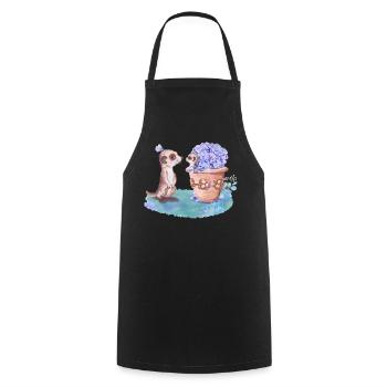 Meerkats - Cooking Apron - black - Front - AI Model Male 185 dark (185cm)