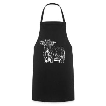 funny cow gift farmer - Cooking Apron - black - Front - AI Model Male 185 dark (185cm)