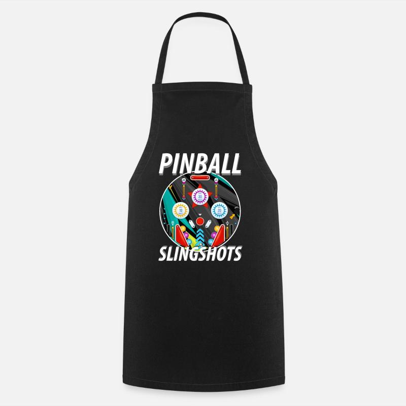 Pinball Slingshots Pinball Machine - Cooking Apron - black