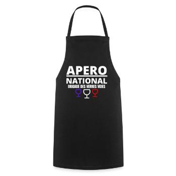 apéro, apéro national, picole nationale - Tablier de cuisine - noir - Devant - AI Model Male 185 dark (185cm)