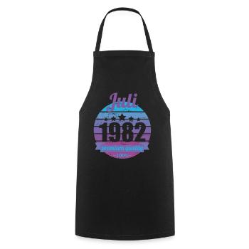Geboren Juli 1982 40 Jahre 40er 40.Geburtstag - Kochschürze - Schwarz - Vorne - AI Model Male 185 dark (185cm)