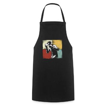 Boxing Retro Vintage - Cooking Apron - black - Front - AI Model Male 185 dark (185cm)