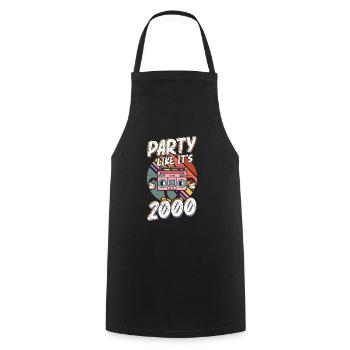 Party Like It's 2000 80s Dancing Step Party - Cooking Apron - black - Front - AI Model Male 185 dark (185cm)