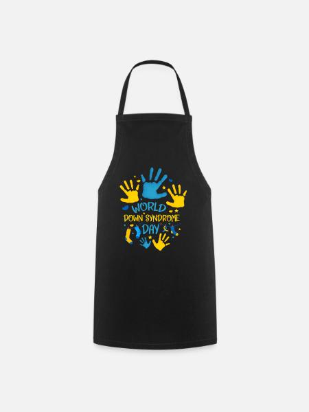 World Down Syndrome Day Hand Print - Cooking Apron - black