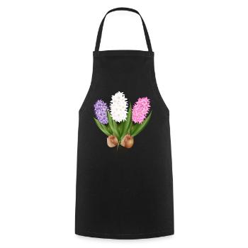 Hand-drawn hyacinths - Cooking Apron - black - Front - AI Model Male 185 dark (185cm)