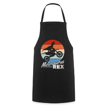 Dirtbike Dino Motocross Dinosaur MotoSaurus Rex - Cooking Apron - black - Front - AI Model Male 185 dark (185cm)