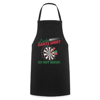 Ne lavez pas la chemise Lucky Darts! Fléchettes - Tablier de cuisine - noir - Devant - AI Model Male 185 dark (185cm)