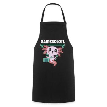 Gamesolotl Videospiel Axolotl Wassertier Gamer - Kochschürze - Schwarz - Vorne - AI Model Male 185 dark (185cm)