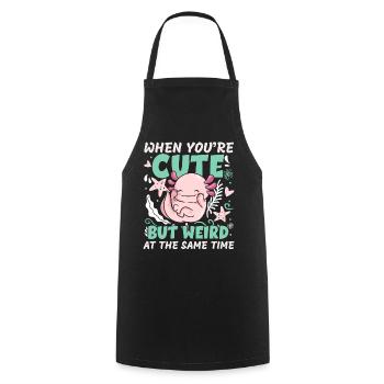 If you're cute, but at the same time strange - Cooking Apron - black - Front - AI Model Male 185 dark (185cm)