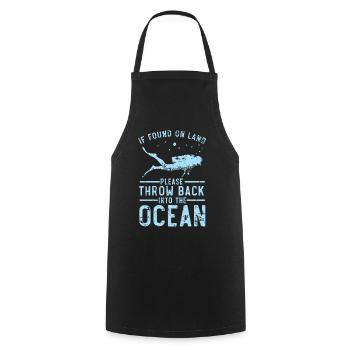 If you are found on land, throw it bi - Cooking Apron - black - Front - AI Model Male 185 dark (185cm)