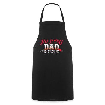Jiu Jitsu Papa Père Jiu Jitsu Papa - Tablier de cuisine - noir - Devant - AI Model Male 185 dark (185cm)