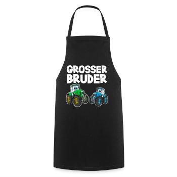 Grosser Bruder Traktor - Kochschürze - Schwarz - Vorne - AI Model Male 185 dark (185cm)