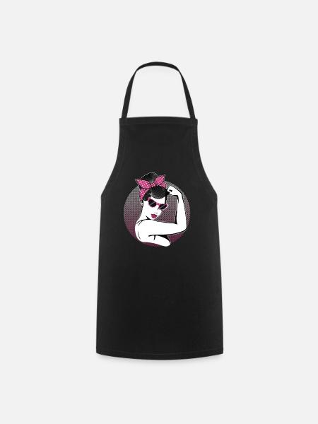 Retro Rockabilly Girl - Kochschürze - Schwarz