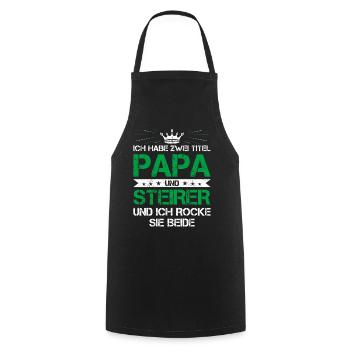 Steirer Papa Titel Steiermark Geschenk Vater - Kochschürze - Schwarz - Vorne - AI Model Male 185 dark (185cm)
