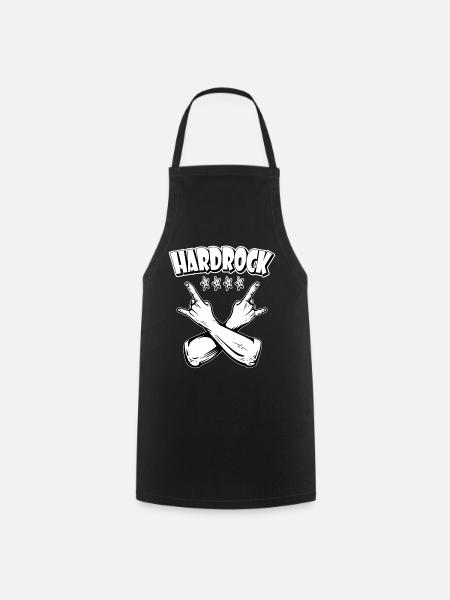 hardrock, musique, groupe, festival, concert, fête - Tablier de cuisine - noir