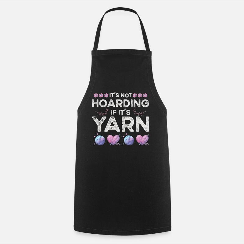 Knitting Yarn Wool Stash Crochet - Cooking Apron - black