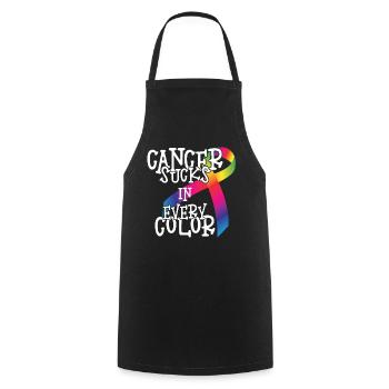 Cancer Awareness Cancer Sucks In Every Color - Cooking Apron - black - Front - AI Model Male 185 dark (185cm)