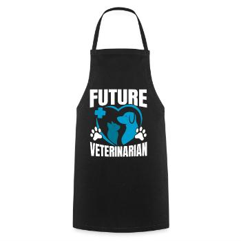 Future Veterinarian Veterinarian Veterinarian Veterinarian - Cooking Apron - black - Front - AI Model Male 185 dark (185cm)