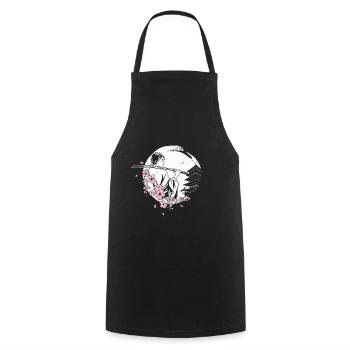 Japanese samurai with cherry blossoms and sakura - Cooking Apron - black - Front - AI Model Male 185 dark (185cm)