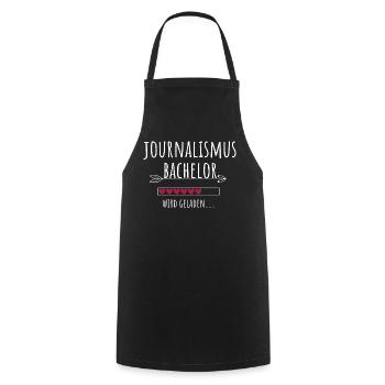 Journalismus Bachelor Studium Studentin Geschenk - Kochschürze - Schwarz - Vorne - AI Model Male 185 dark (185cm)