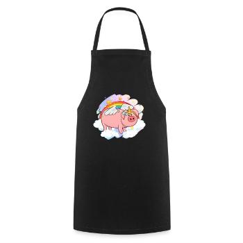 Pig Gift Piglet Kids Piglet Pig Pig - Cooking Apron - black - Front - AI Model Male 185 dark (185cm)