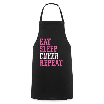 Cheer Cheerleading Eat Sleep Cheer - Cooking Apron - black - Front - AI Model Male 185 dark (185cm)